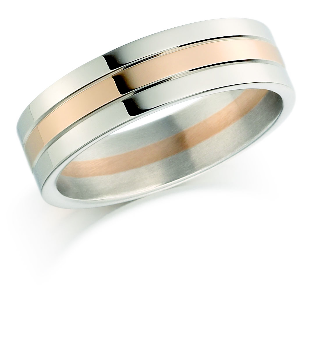 6mm 18ct Two Colour Wedding Ring - Finger Size U