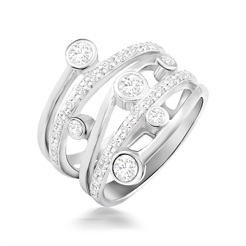 18ct White Gold Diamond Dress Ring - XYR8334