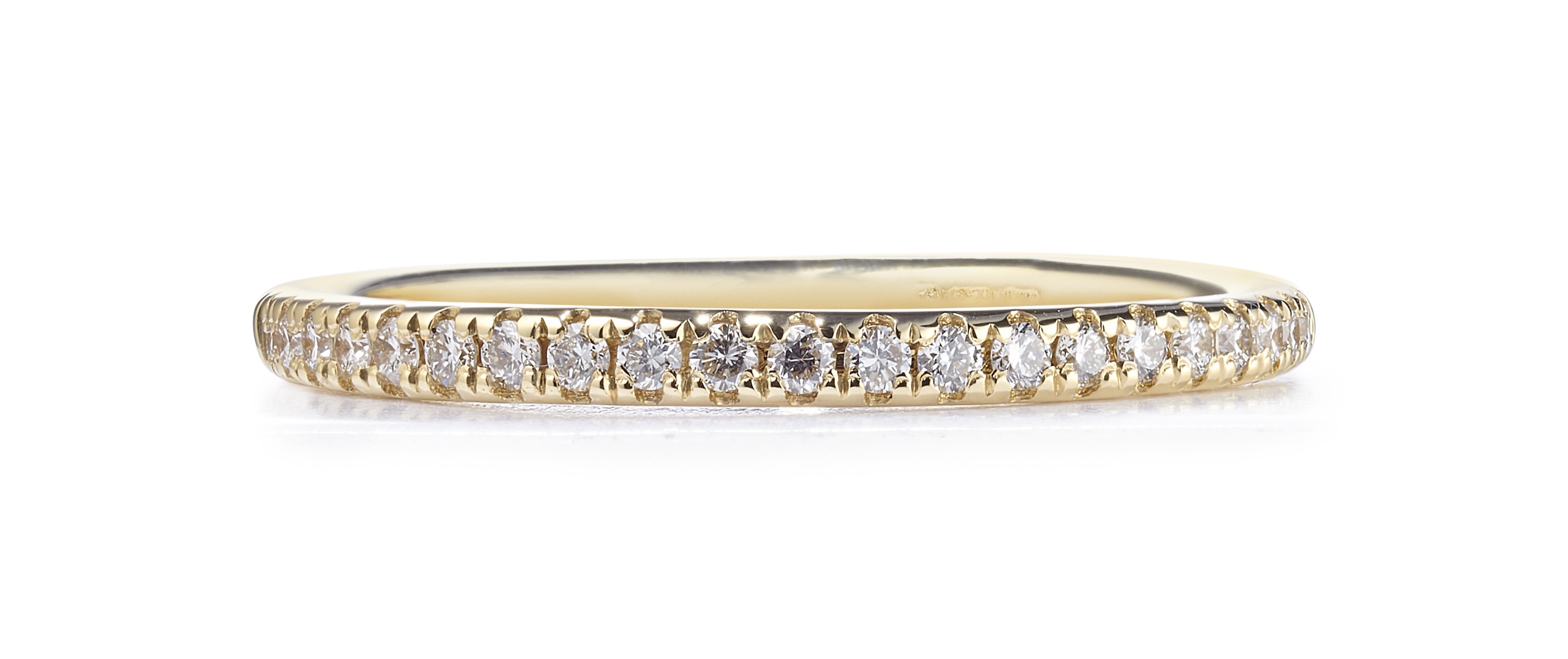 0.18ct 18ct Yellow Gold Micro-Claw Set Eternity Ring - Finger Size N