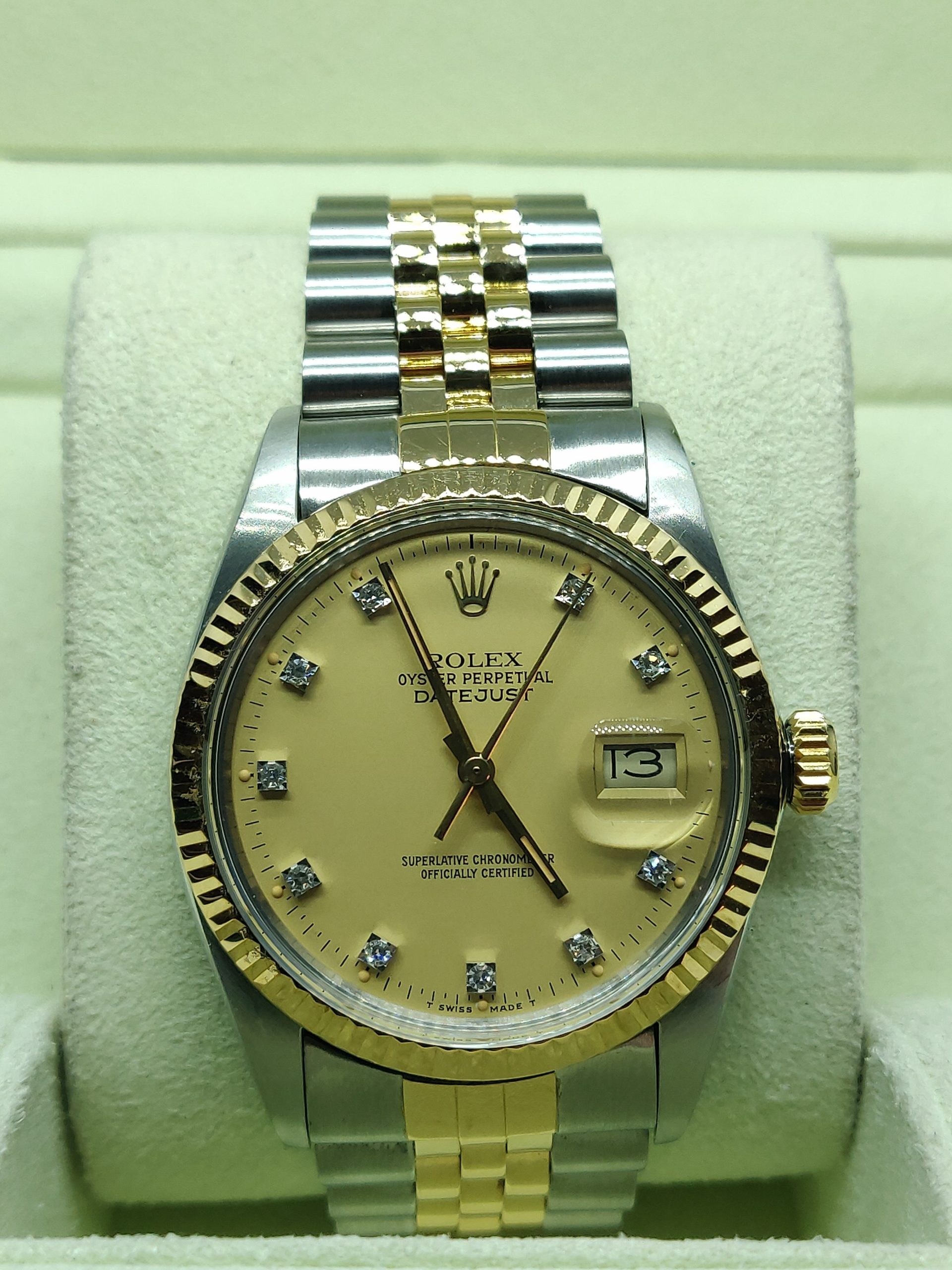 Rolex Datejust 36 with Champagne Dial and Diamond Dots