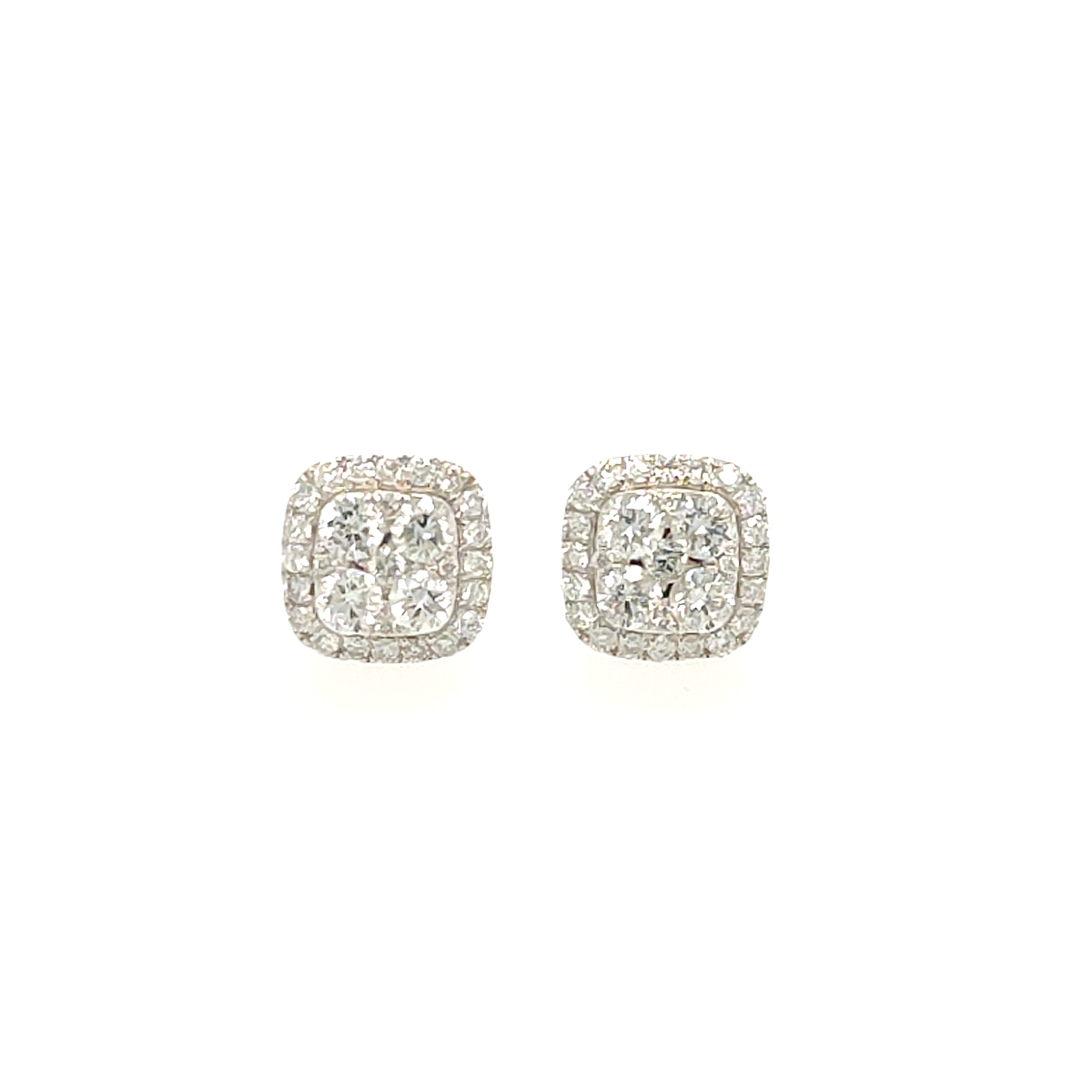 0.66ct Diamond 9ct White Gold Stud Earrings - Charles Nobel