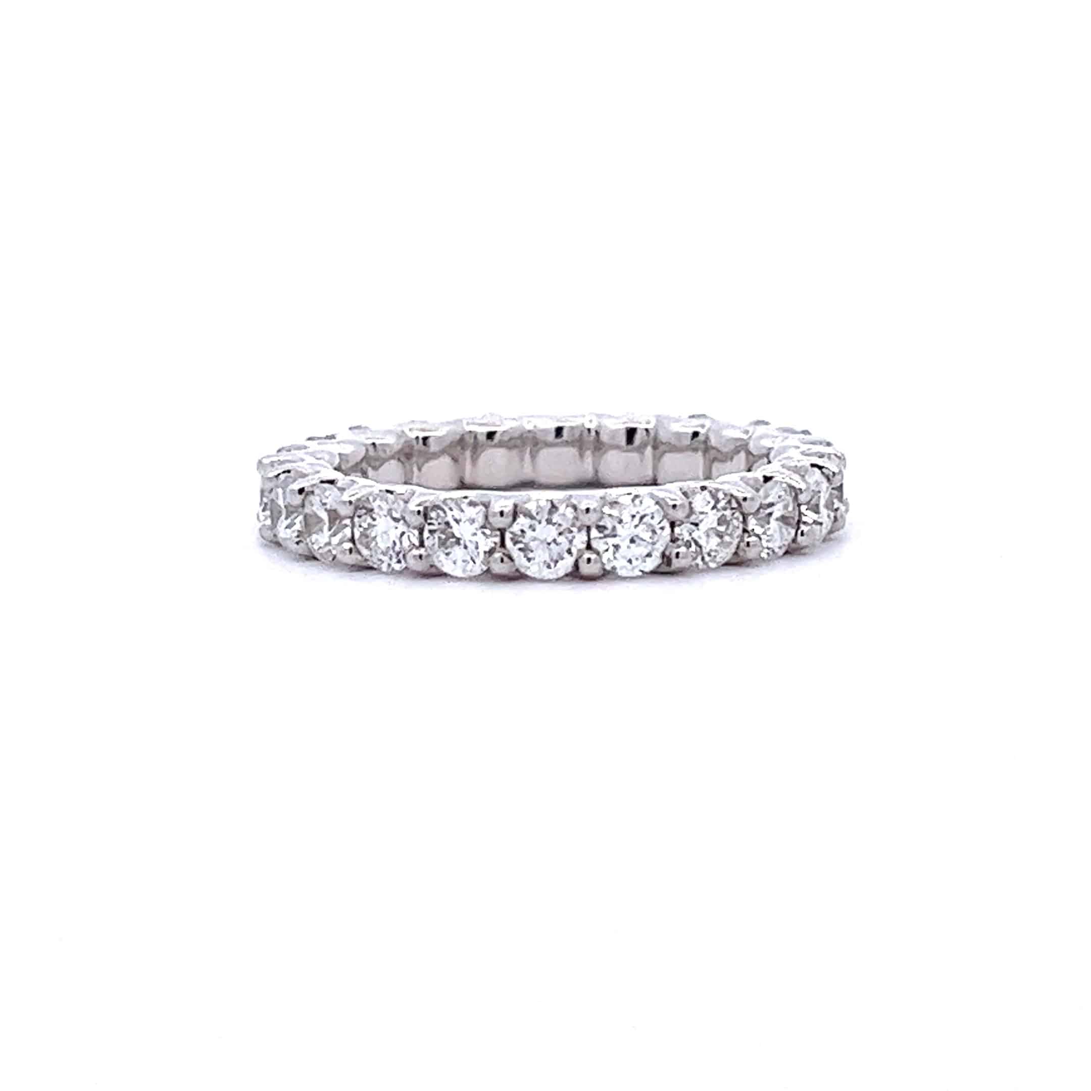 2.17ct, 18ct White Gold Brilliant Cut Diamond Full Eternity Ring - Size ...
