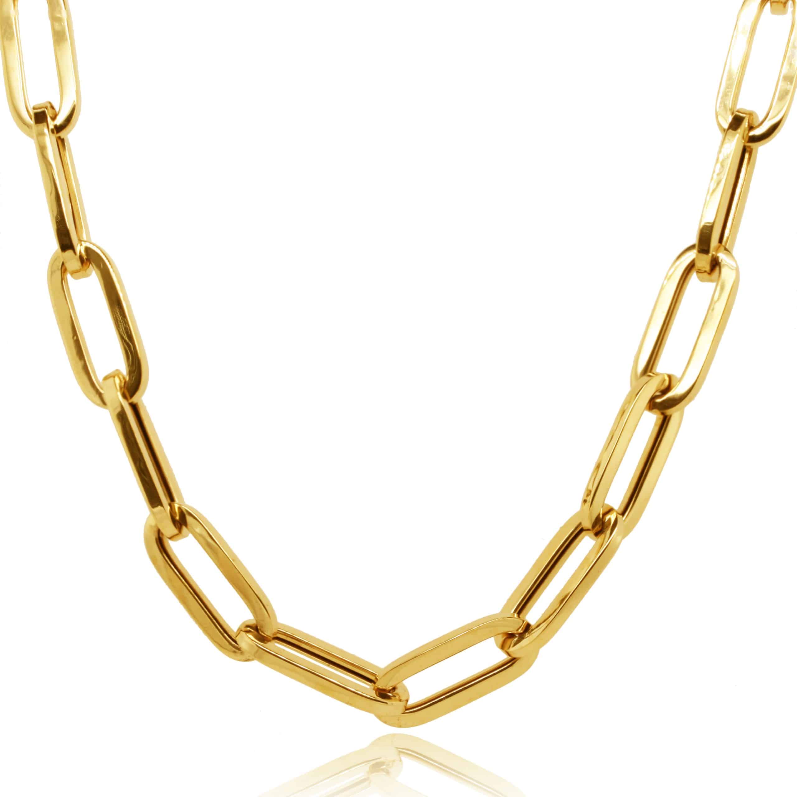 9ct Yellow Gold Paperclip Necklace - Charles Nobel